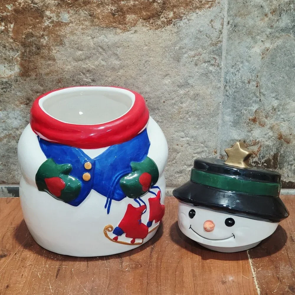 Allure Ceramic Snowman Cookie Jar 1998